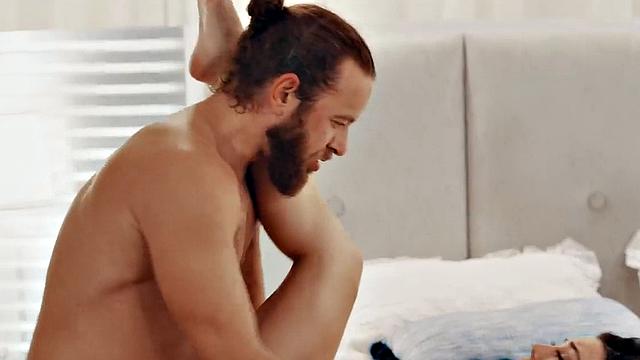 Sensual babe sucks and rides cock in bedroom