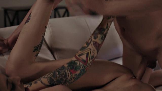 Busty tgirl drilling girlfriends pussy in couple