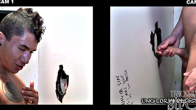 Gloryhole baited gets blowjob