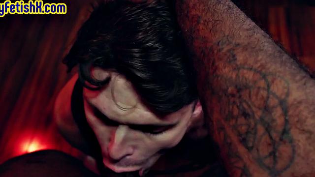 Hairy Ebony hunk assfisted by white jock after sucking