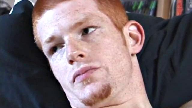 Tristan wastes time getting his dick out of his pants. He watches a porn video, pulling on his growing cock. Once boned up, he strokes with determination and explodes a gusher of warm cum.