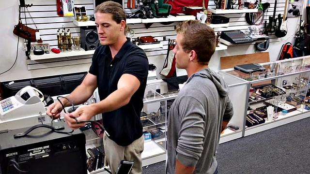 Pawshop shopper pounded by man in backroom in 3some