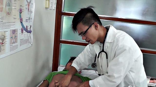 Enema Asian twink gets toyed and sucked at doctor infirmary