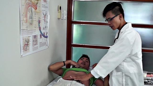 Enema Asian twink gets toyed and sucked at doctor infirmary