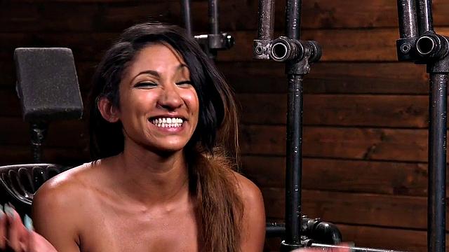 Pole fucked submissive drenched