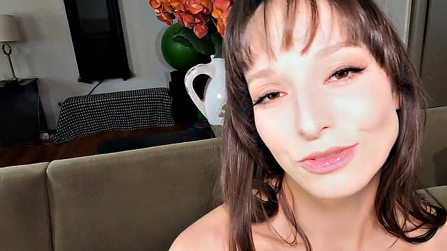 Busty stepmommy rubs twat and talks dirty for stepson