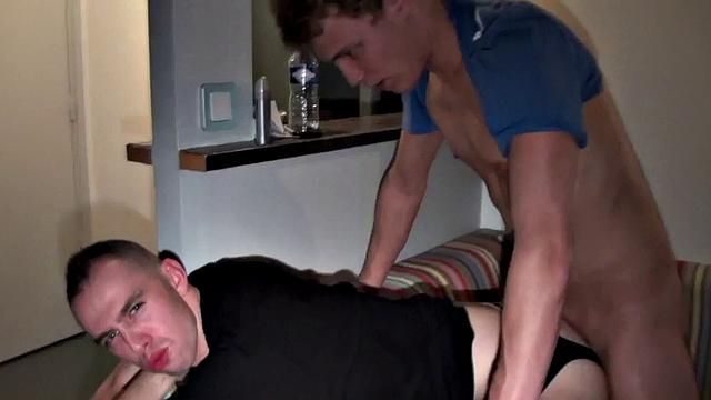 Jockstrap amateur stud gets fucked at home after BJ