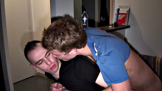 Jockstrap amateur stud gets fucked at home after BJ