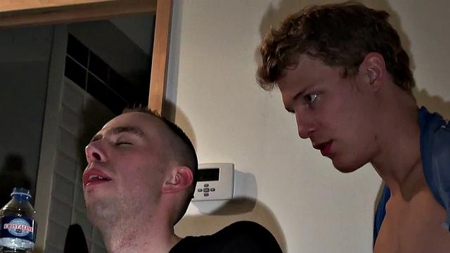 Jockstrap amateur stud gets fucked at home after BJ