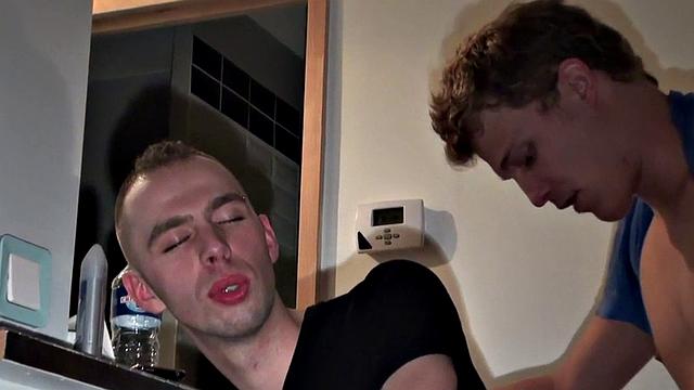 Jockstrap amateur stud gets fucked at home after BJ