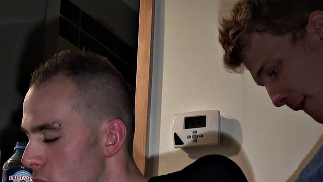 Jockstrap amateur stud gets fucked at home after BJ