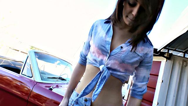 GF Bends Over Car and Does Anal