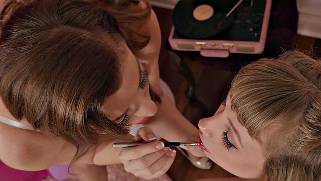 Sexy Pin-Up Pussy gets licked, fingered, and foot fetishized in a hot bodysuit-led lesbian 69