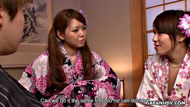 Kana Suzki and China Mimura Sharing a Cock