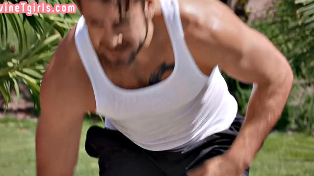 Outdoor hugetitted trans ravaged