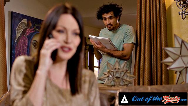 OUT OF THE FAMILY - Stacked MILF RayVeness Rides Her Teen Stepson's Big Dick