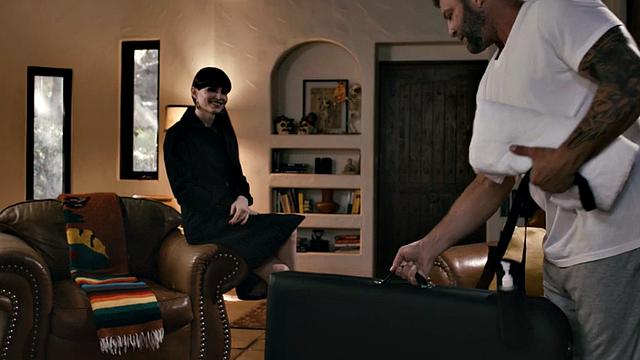 Big trans goddess riding masseur cock in erotic couple