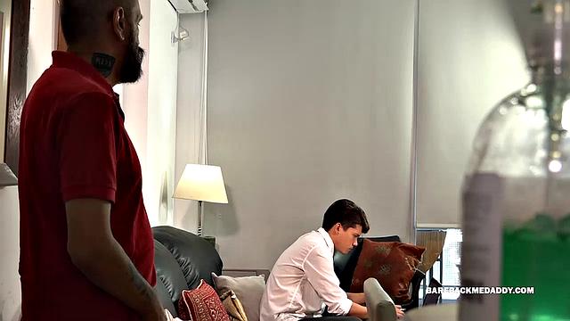 Young Cedric is all about having sex with older men and this time he is sharing the company of dddy Absorbed in a school project, Cedric barely even notices Migue, until a well-placed hand gets the boy's attention.