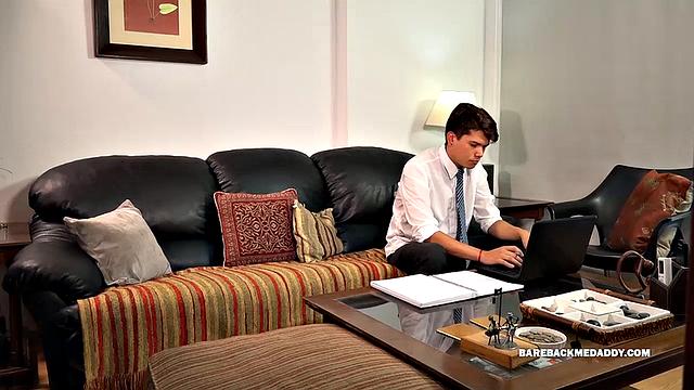 Young Cedric is all about having sex with older men and this time he is sharing the company of dddy Absorbed in a school project, Cedric barely even notices Migue, until a well-placed hand gets the boy's attention.