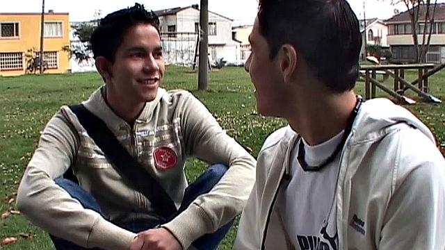 Gustavo heads to the park for a meet with cute little Leonardo. After a chat, the Latin twinks head for the room and it isn't long before the boys are rolling around on the bed, as they strip each other naked.