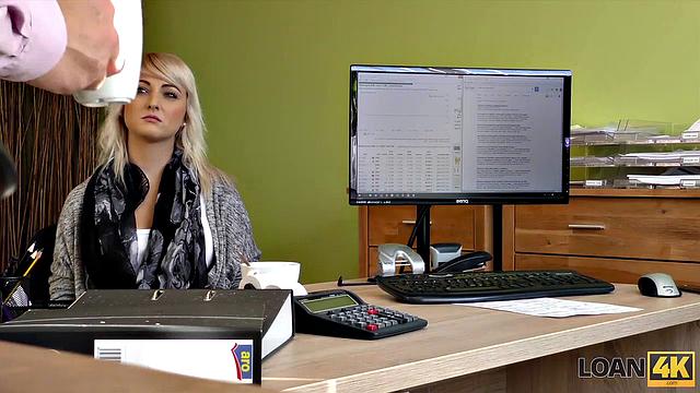 LOAN4K. Sweet babe gives for drilling to naughty loan agent