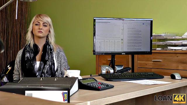 LOAN4K. Sweet babe gives for drilling to naughty loan agent