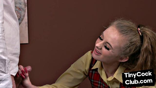 CPH femdom student mocks tiny cock