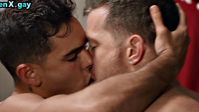 Manly jock bareback fucks sportive in locker room