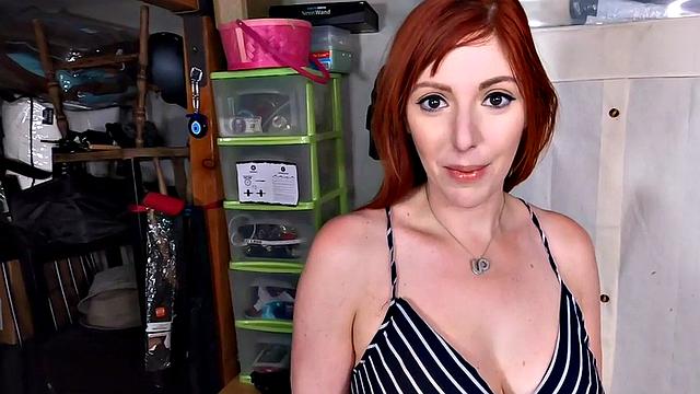 Stepmom with huge tits blows POV dick & gives handjob in kinky sex