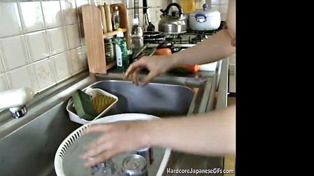 Japanese Masturbating Hairy Pussy with Carrot