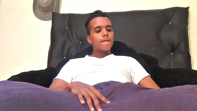 Our featured solo boy of the week is Jason Ben, a sexy young Latino with a boner in his pants. When he pushes them down, a big stiff uncut dick pops otu, ready for action.