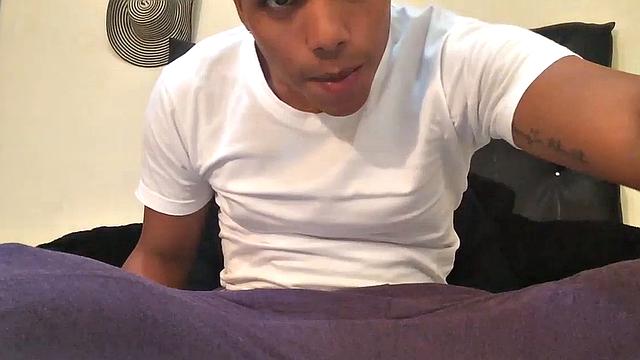 Our featured solo boy of the week is Jason Ben, a sexy young Latino with a boner in his pants. When he pushes them down, a big stiff uncut dick pops otu, ready for action.