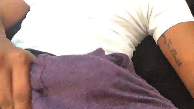 Our featured solo boy of the week is Jason Ben, a sexy young Latino with a boner in his pants. When he pushes them down, a big stiff uncut dick pops otu, ready for action.