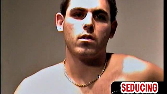 Amateur straight stud jerks cock for porn at home