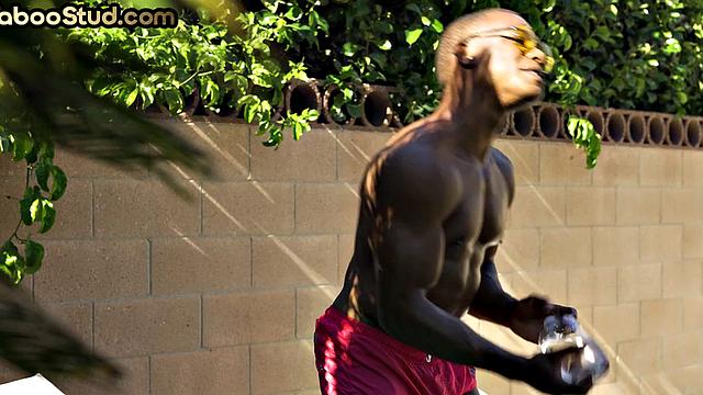 Old stepdad barebacks Black stepson in ass till creampie