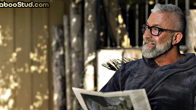 Old stepdad barebacks Black stepson in ass till creampie