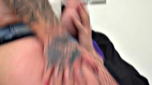 Kinky priest fucking busty redhead in public toilet