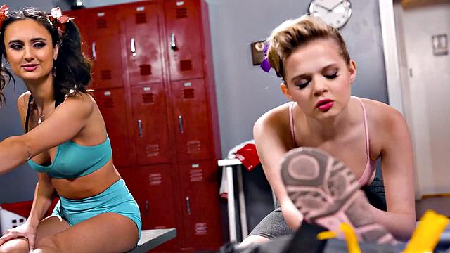 Squirting babes play in 69 position while fingering