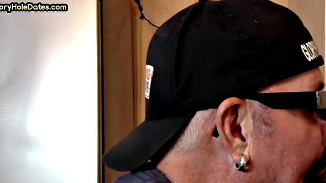 Homemade gloryhole DILF gets banged in closeup video