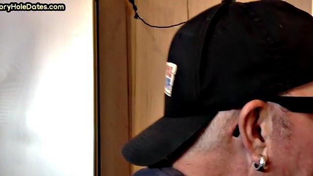 Homemade gloryhole DILF gets banged in closeup video