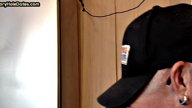 Homemade gloryhole DILF gets banged in closeup video