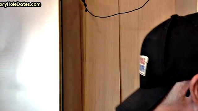 Homemade gloryhole DILF gets banged in closeup video