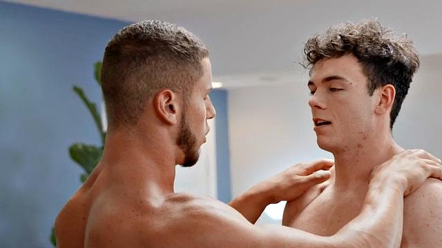 Jockstrap buffed hunks in anal session