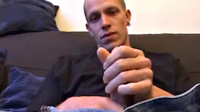 Young Shane gets on all fours to have his hole checked out by a handy friend. Shane looks over his shoulder as he enjoys the play. Then it's business as usual, as he goes to work stroking his cock and pumping out another load of cum.