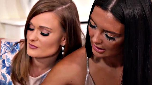 CFNM classy British ladies jerk guy's cock in threeway