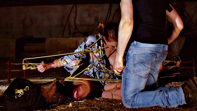 Blond babe gets nipples hurt while drinks piss