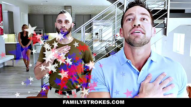 Army Guy Meets Busty Stepmom For Thanksgiving