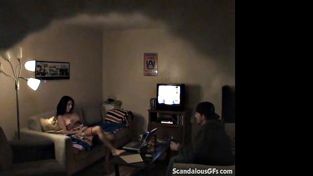 Cheating brunette babe caught by boyfriend & pounded hard in doggystyle