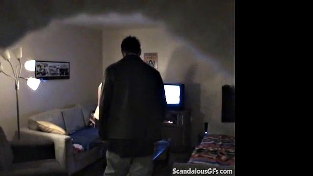 Cheating brunette babe caught by boyfriend & pounded hard in doggystyle