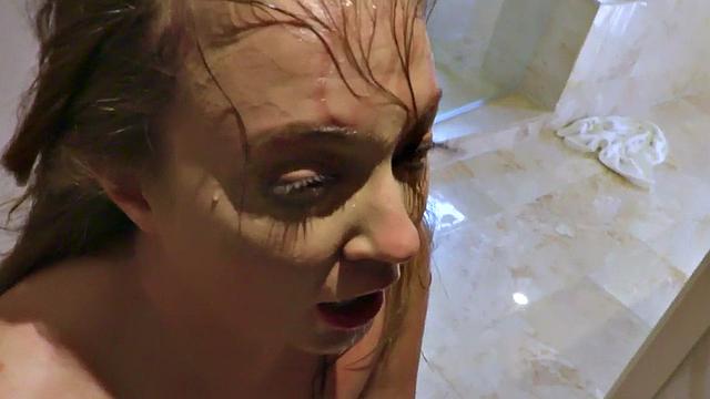 Dominated brunette gets her big butt drilled by BBC
